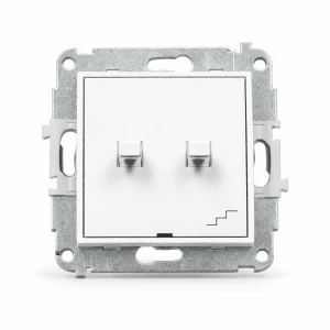 Mechanizm łącznika podwójnego schodowego w stylu amerykańskim Karlik MINI biały mat 25MWPUS-33