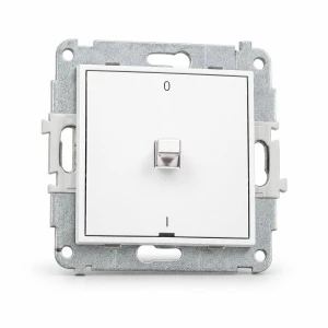 Mechanizm łącznika dwubiegunowego w stylu amerykańskim Karlik MINI biały mat 25MWPUS-9