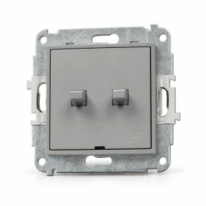 Mechanizm łącznika podwójnego schodowego w stylu amerykańskim Karlik MINI szary mat 27MWPUS-33