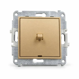 Mechanizm łącznika schodowego w stylu amerykańskim (jeden klawisz, bez piktogramu) Karlik MINI złoty 29MWPUS-3.1
