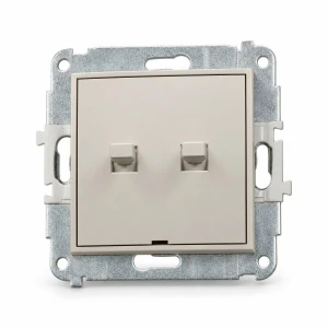 Mechanizm łącznika podwójnego schodowego w stylu amerykańskim (dwa klawisze bez piktogramów) Karlik MINI taupe 60MWPUS-33.1
