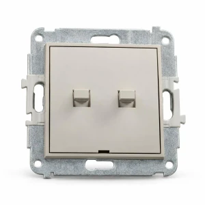 Mechanizm łącznika zwiernego żaluzjowego w stylu amerykańskim (dwa klawisze bez piktogramów) Karlik MINI taupe 60MWPUS-8
