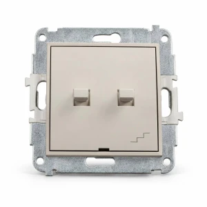 Mechanizm łącznika jednobiegunowego ze schodowym w stylu amerykańskim (wspólne zasilanie) Karlik MINI taupe 60MWPUS-10.1