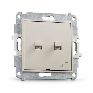 Mechanizm łącznika jednobiegunowego ze schodowym w stylu amerykańskim (osobne zasilanie)  Karlik MINI taupe 60MWPUS-10.2
