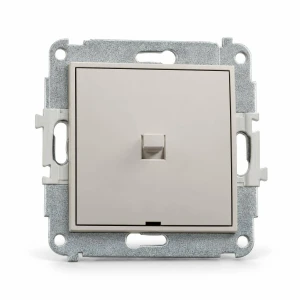 Mechanizm łącznika zwiernego, jednobiegunowego w stylu amerykańskim (jeden klawisz bez piktogramu) Karlik MINI taupe 60MWPUS-4.1