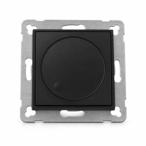 Mechanizm elektronicznego regulatora oświetlenia przyciskowo-obrotowego do współpracy z zasilaczami sterowanymi napięciem 1–10 V Karlik MINI czarny mat 12MRO-3