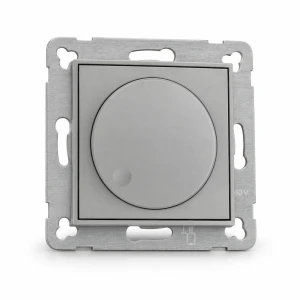 Mechanizm elektronicznego regulatora oświetlenia przyciskowo-obrotowego do współpracy z zasilaczami sterowanymi napięciem 1–10 V Karlik MINI szary mat 27MRO-3