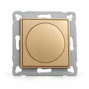 Mechanizm elektronicznego regulatora oświetlenia przyciskowo-obrotowego do współpracy z zasilaczami sterowanymi napięciem 1–10 V Karlik MINI złoty 29MRO-3