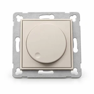 Mechanizm elektronicznego regulatora oświetlenia przyciskowo-obrotowego do współpracy z zasilaczami sterowanymi napięciem 1–10 V Karlik MINI taupe 60MRO-3