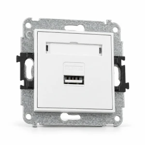 Mechanizm ładowarki USB pojedynczej USB A, 5W max., 5V, 1A Karlik MINI biały MCUSB-1