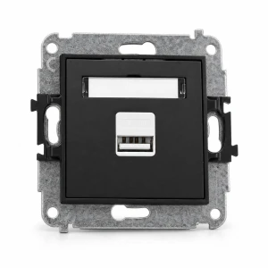 Mechanizm ładowarki USB pojedynczej USB A, 5W max., 5V, 1A Karlik MINI czarny mat 12MCUSB-1