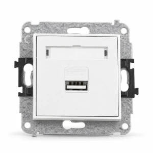 Mechanizm ładowarki USB pojedynczej USB A, 5W max., 5V, 1A Karlik MINI biały mat 25MCUSB-1