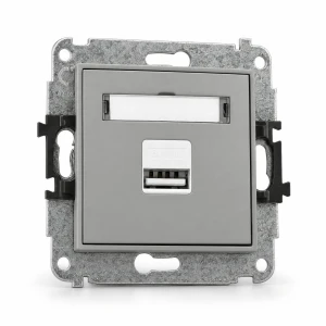 Mechanizm ładowarki USB pojedynczej USB A, 5W max., 5V, 1A Karlik MINI szary mat 27MCUSB-1