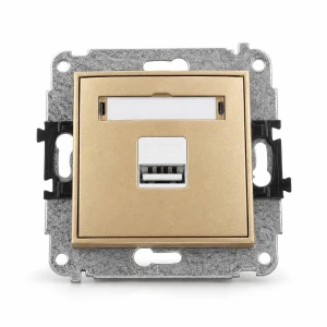 Mechanizm ładowarki USB pojedynczej USB A, 5W max., 5V, 1A Karlik MINI złoty 29MCUSB-1
