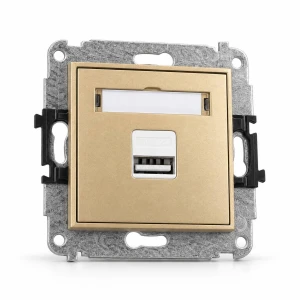 Mechanizm ładowarki USB pojedynczej USB A, 10W max., 5V, 2A Karlik MINI złoty 29MCUSB-3