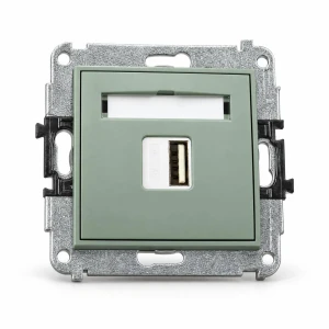 Mechanizm ładowarki USB pojedynczej USB A, 5W max., 5V, 1A Karlik MINI szałwiowy 61MCUSB-1