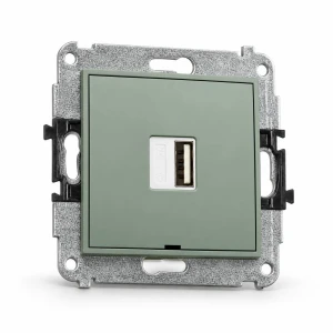 Mechanizm ładowarki USB pojedynczej USB A, 10W max., 5V, 2A, bez pola opisowego Karlik MINI szałwiowy 61MCUSBBO-3
