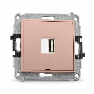 Mechanizm ładowarki USB pojedynczej USB A, 5W max., 5V, 1A, bez pola opisowego Karlik MINI łososiowy 62MCUSBBO-1