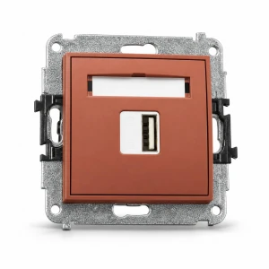 Mechanizm ładowarki USB pojedynczej USB A, 5W max., 5V, 1A Karlik MINI terakota 63MCUSB-1