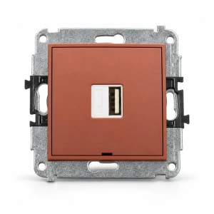Mechanizm ładowarki USB pojedynczej USB A, 5W max., 5V, 1A, bez pola opisowego Karlik MINI terakota 63MCUSBBO-1