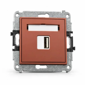 Mechanizm ładowarki USB pojedynczej USB A, 10W max., 5V, 2A Karlik MINI terakota 63MCUSB-3