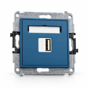Mechanizm ładowarki USB pojedynczej USB A, 5W max., 5V, 1A Karlik MINI navy blue 64MCUSB-1
