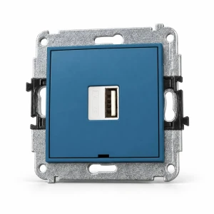 Mechanizm ładowarki USB pojedynczej USB A, 5W max., 5V, 1A, bez pola opisowego Karlik MINI navy blue 64MCUSBBO-1