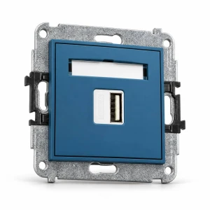 Mechanizm ładowarki USB pojedynczej USB A, 10W max., 5V, 2A Karlik MINI navy blue 64MCUSB-3