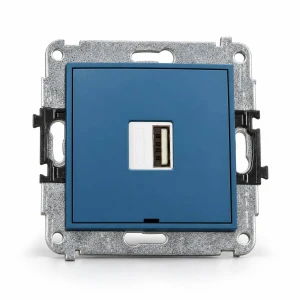 Mechanizm ładowarki USB pojedynczej USB A, 10W max., 5V, 2A, bez pola opisowego Karlik MINI navy blue 64MCUSBBO-3