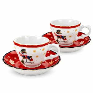 Bogucice cicha Noc Zestaw 2 filiżanek do espresso ze spodkami 100ml