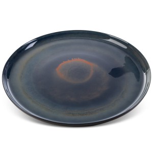 SZKLANA PATERA DEKORACYJNA TALERZ 33X2 CM ZIELONA