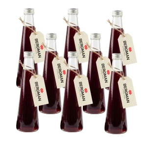 8x MAŁE BUTELKI SZKLANE 250 ml NA SOK PRZETWORY OLIWĘ NALEWKI Z ZAKRĘTKĄ