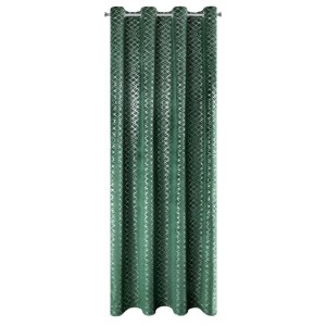 Zasłona zielona welwet srebrny nadruk 140X250 CM