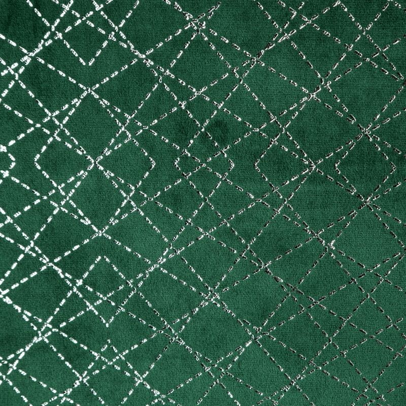 Zasłona zielona welwet srebrny nadruk 140X250 CM
