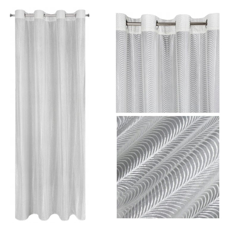 ZASŁONA WELUR VELVET PRZELOTKACH 140X250 CM BIAŁA