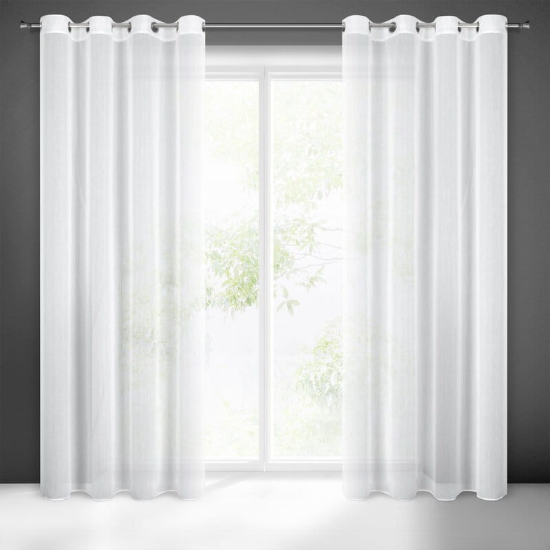Firana FIRANKA biała gładka elegancka 140X260 koła