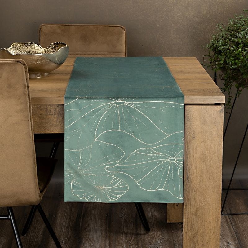 OBRUS WELUR VELVET BIEŻNIK 35 X 220 CIEMNOMIĘTOWY