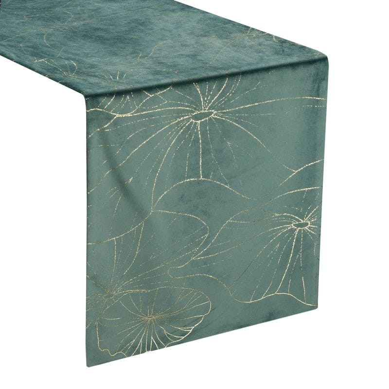 OBRUS WELUR VELVET BIEŻNIK 35 X 220 CIEMNOMIĘTOWY