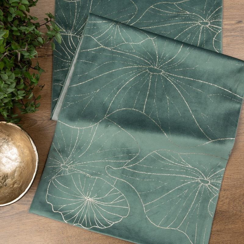 OBRUS WELUR VELVET BIEŻNIK 35 X 220 CIEMNOMIĘTOWY