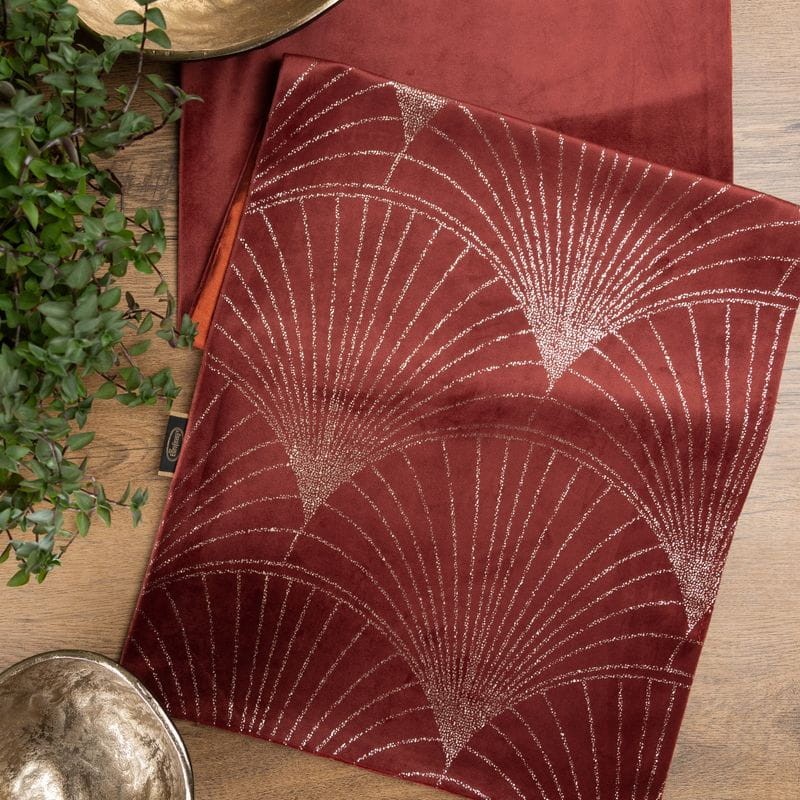 OBRUS WELUR VELVET BIEŻNIK 35 X 220 CM CEGLANY