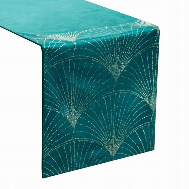 OBRUS WELUR VELVET BIEŻNIK 35 X 220 CM TURKUSOWY