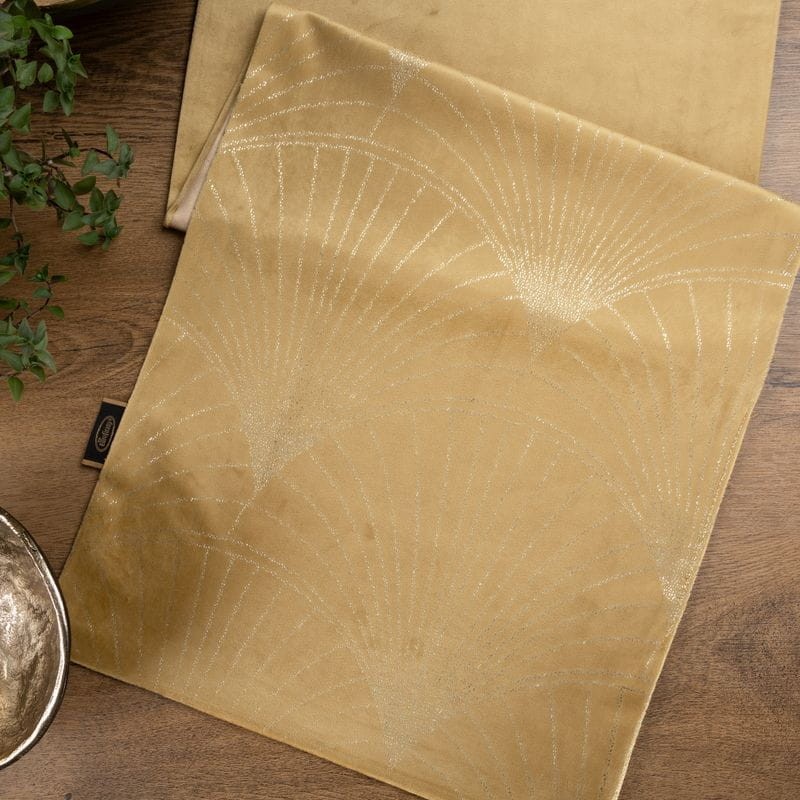OBRUS WELUR VELVET BIEŻNIK 35 X 220 CM ZŁOTY
