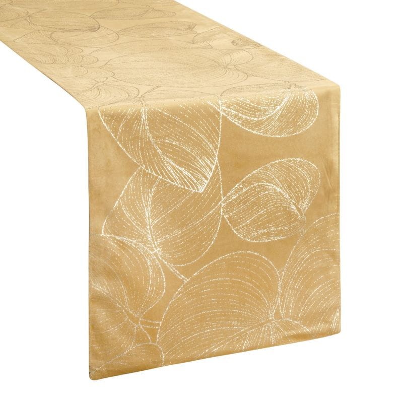 OBRUS WELUR VELVET BIEŻNIK 35X220 CM ZŁOTY
