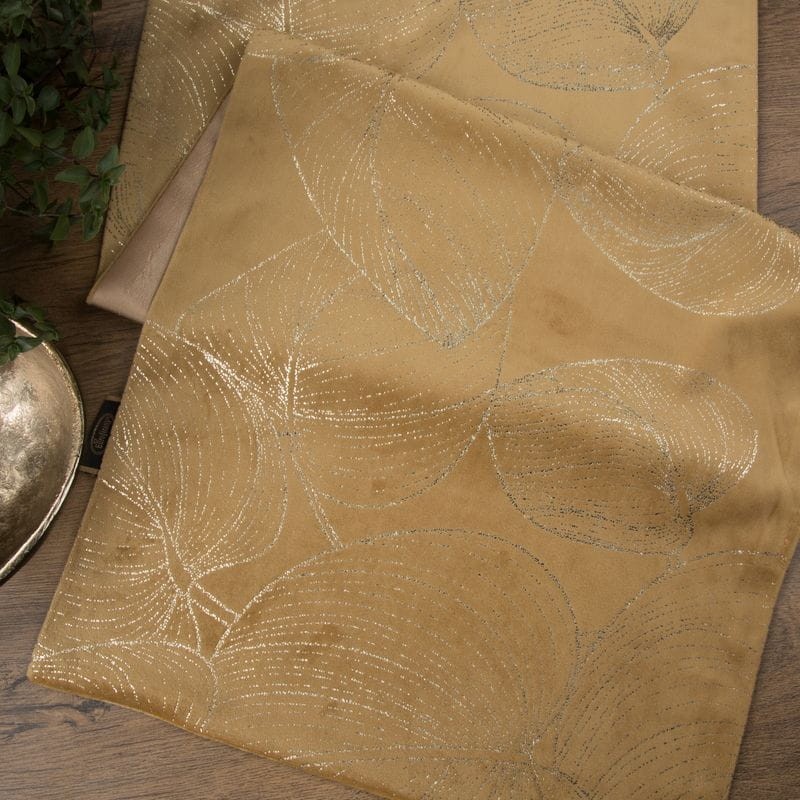 OBRUS WELUR VELVET BIEŻNIK 35X220 CM ZŁOTY