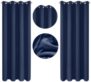 Zasłona welurowa blackout 135 x 250 cm granatowa, 210 GSM