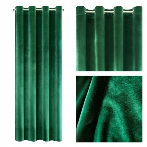 ZASŁONA WELUR VELVET PRZELOTKI 140X250 CM ZIELONA