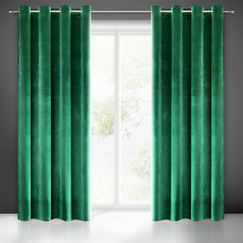 ZASŁONA WELUR VELVET PRZELOTKI 140X250 CM ZIELONA