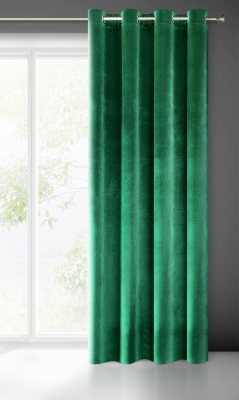 ZASŁONA WELUR VELVET PRZELOTKI 140X250 CM ZIELONA