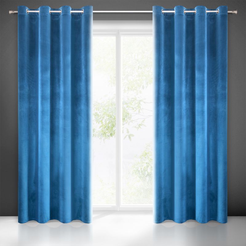 ZASŁONA WELUR VELVET PRZELOTKI 140X250 GRANATOWA
