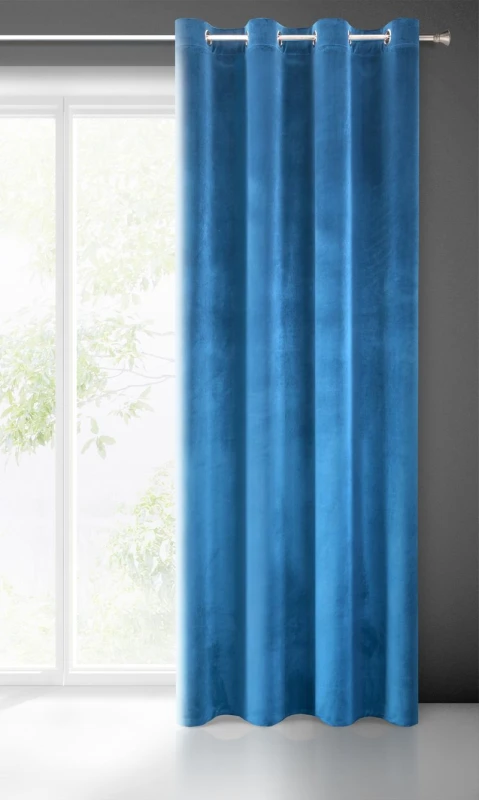 ZASŁONA WELUR VELVET PRZELOTKI 140X250 GRANATOWA